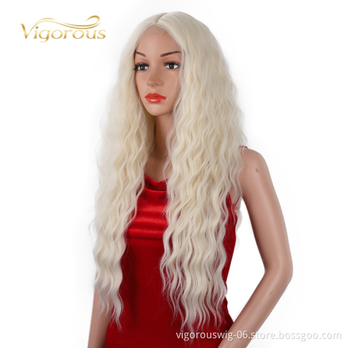 Hot Selling High Quality Platinum Natural Hairline Lace Cosplay Daily Party Machine Made Long Afro Kinky Curly Wig